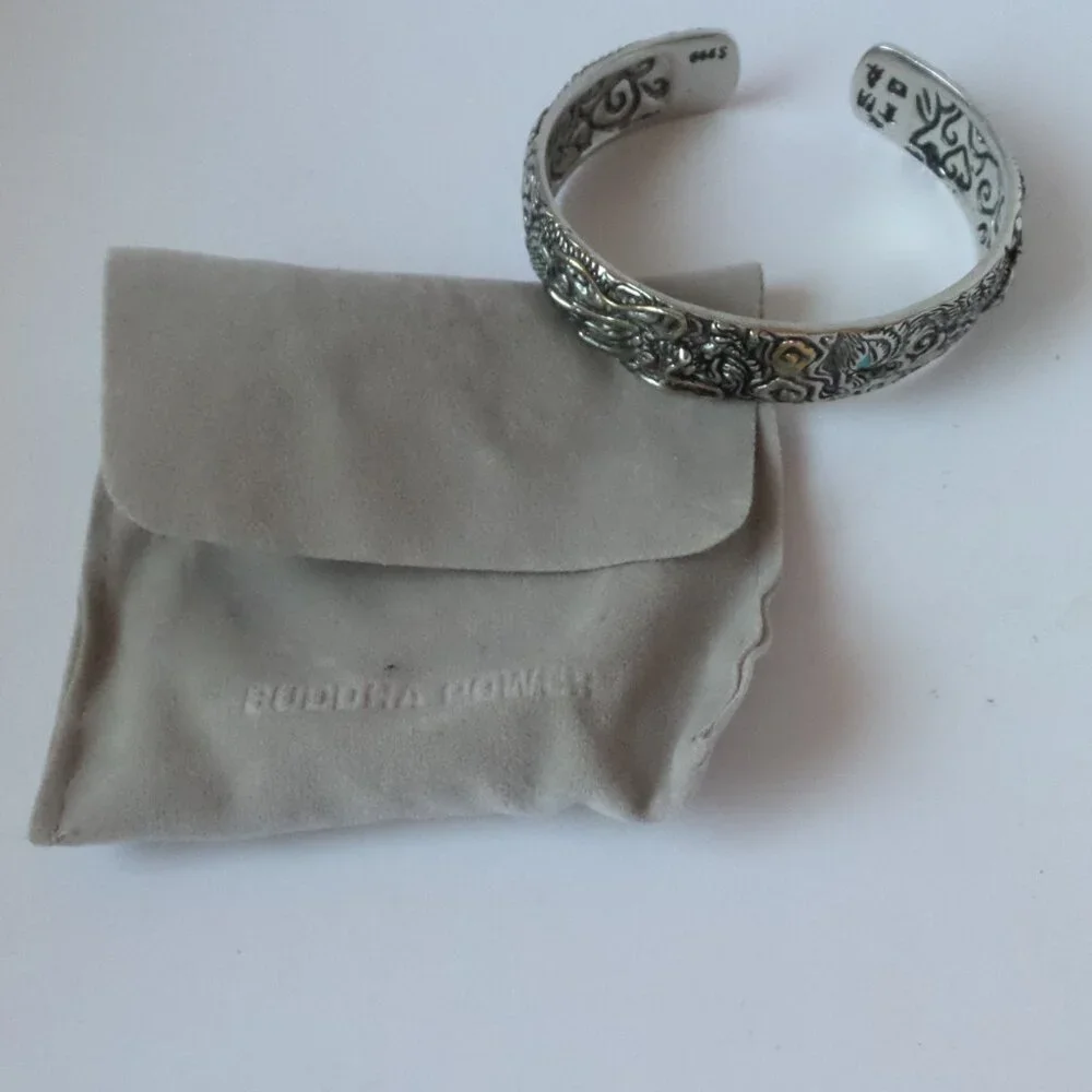 Buddha Power Sterling Silver cuff bracelet - Picture 2 of 15
